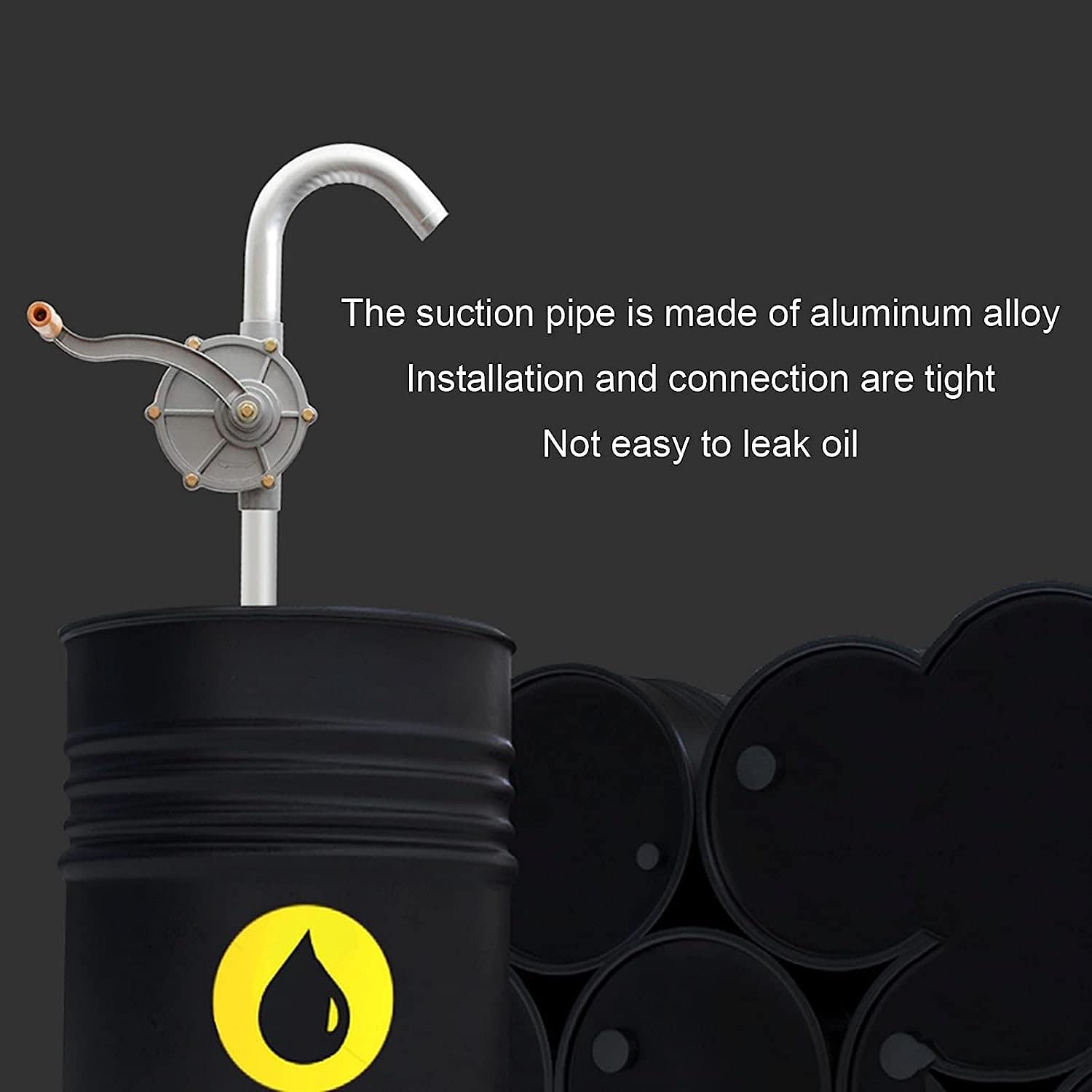 Rotary Oil Pump-Aluminum Alloy Rotary Hand Crank Oil Barrel Drum Pump Pumping Petrol Diesel Fuel
