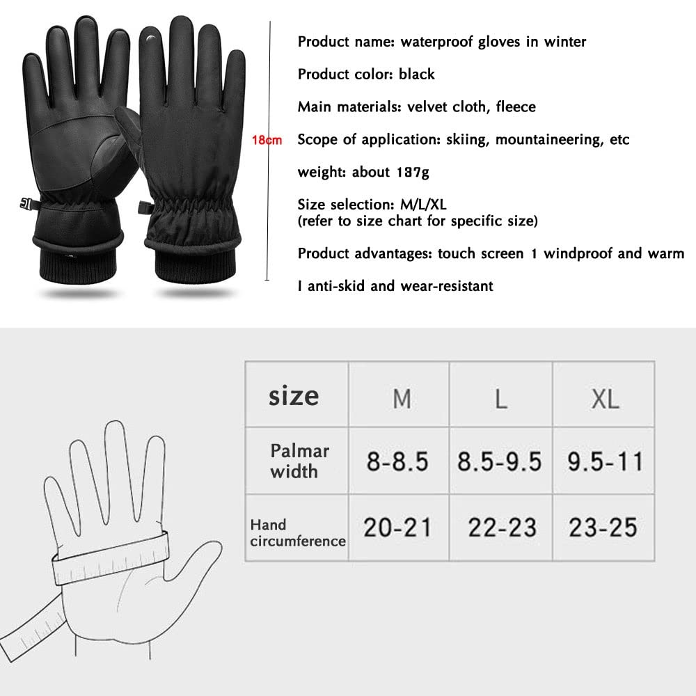 Wasserdichte Winter-Fahrradhandschuhe, Outdoor-Sport, Laufen, Touchscreen, rutschfest, warm, volle Finger