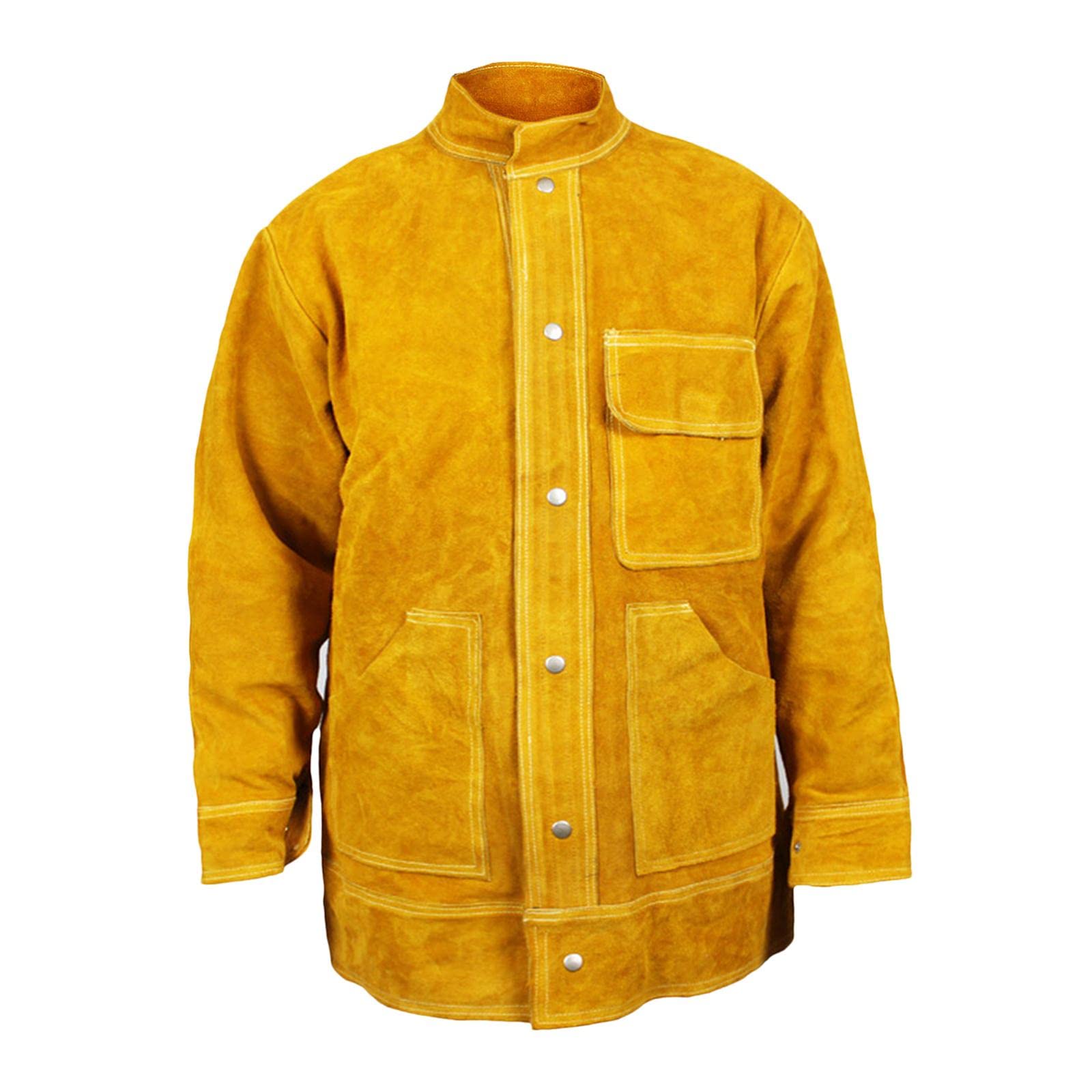 Generic Camicie per Giacche Da Saldatura Estive Abbigliamento in Pelle per Saldatore Resistente Alla Fiamma, XXXL