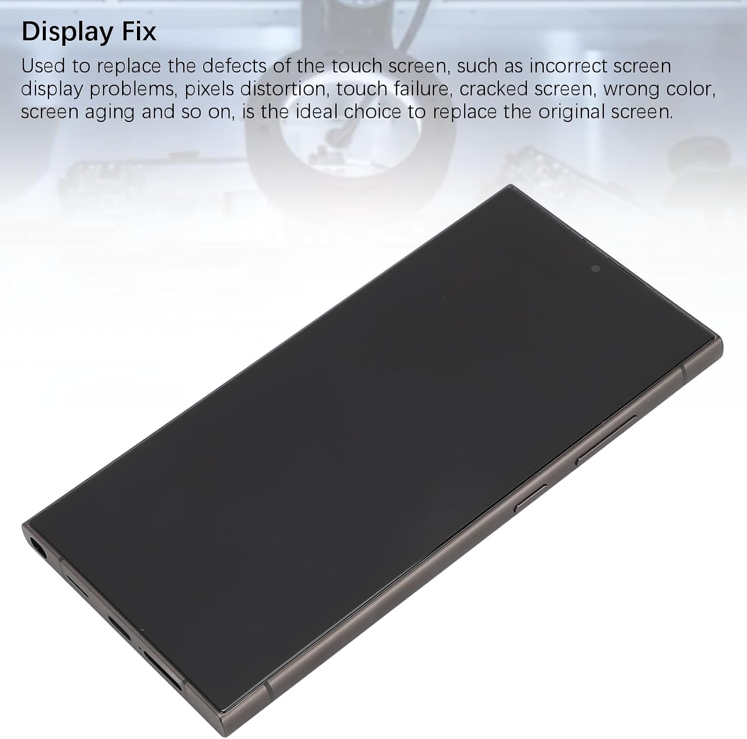 Ultra Touch Screen Assembly with Frame, Phone Touch Screen Replacement, Made of Organic LED with Fingerprint Function for Screen Repair Tools, Compatible with Ultra (Black)