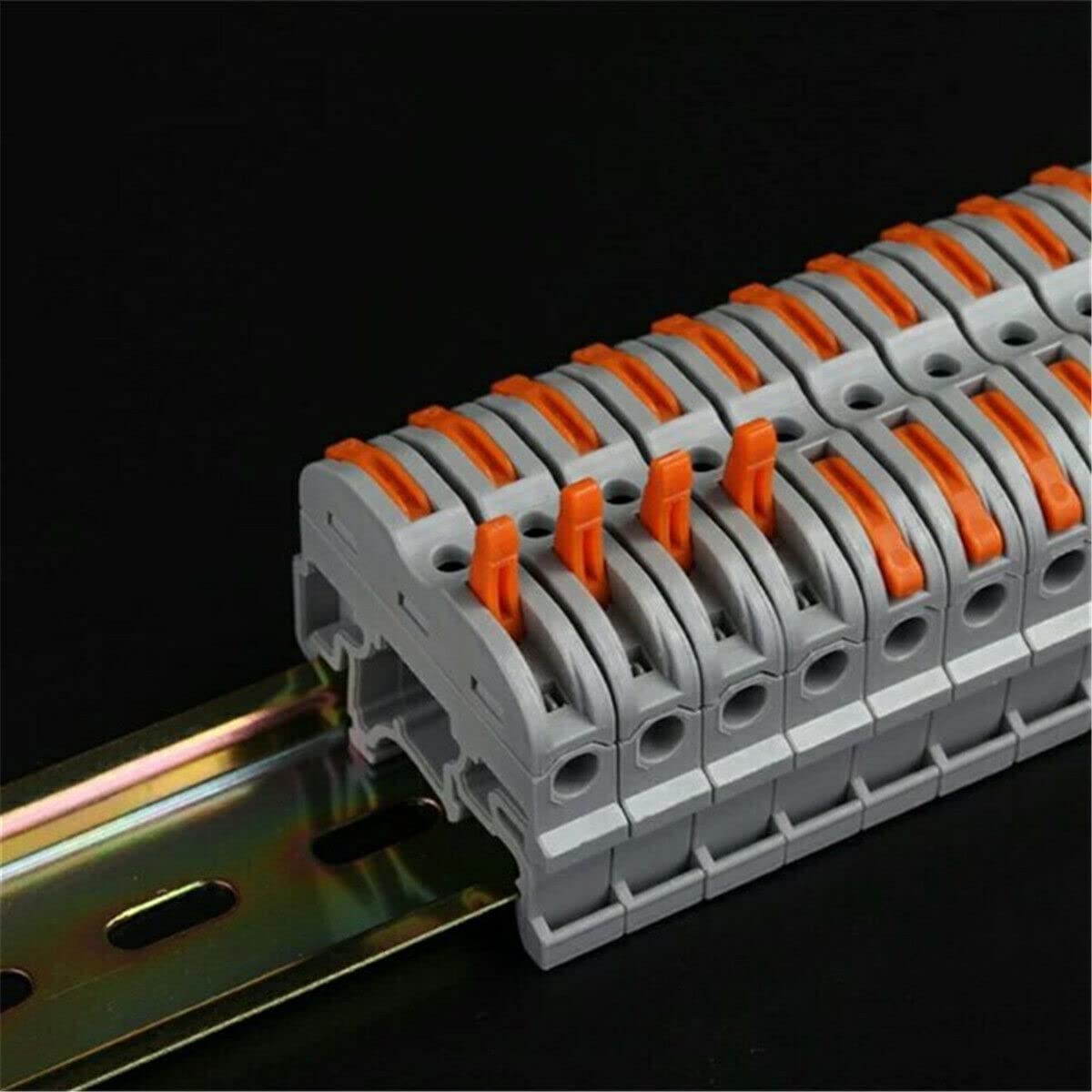 10Pcs LAS211 1 Pin Din Rail Compact Cable Wiring Connector Terminal