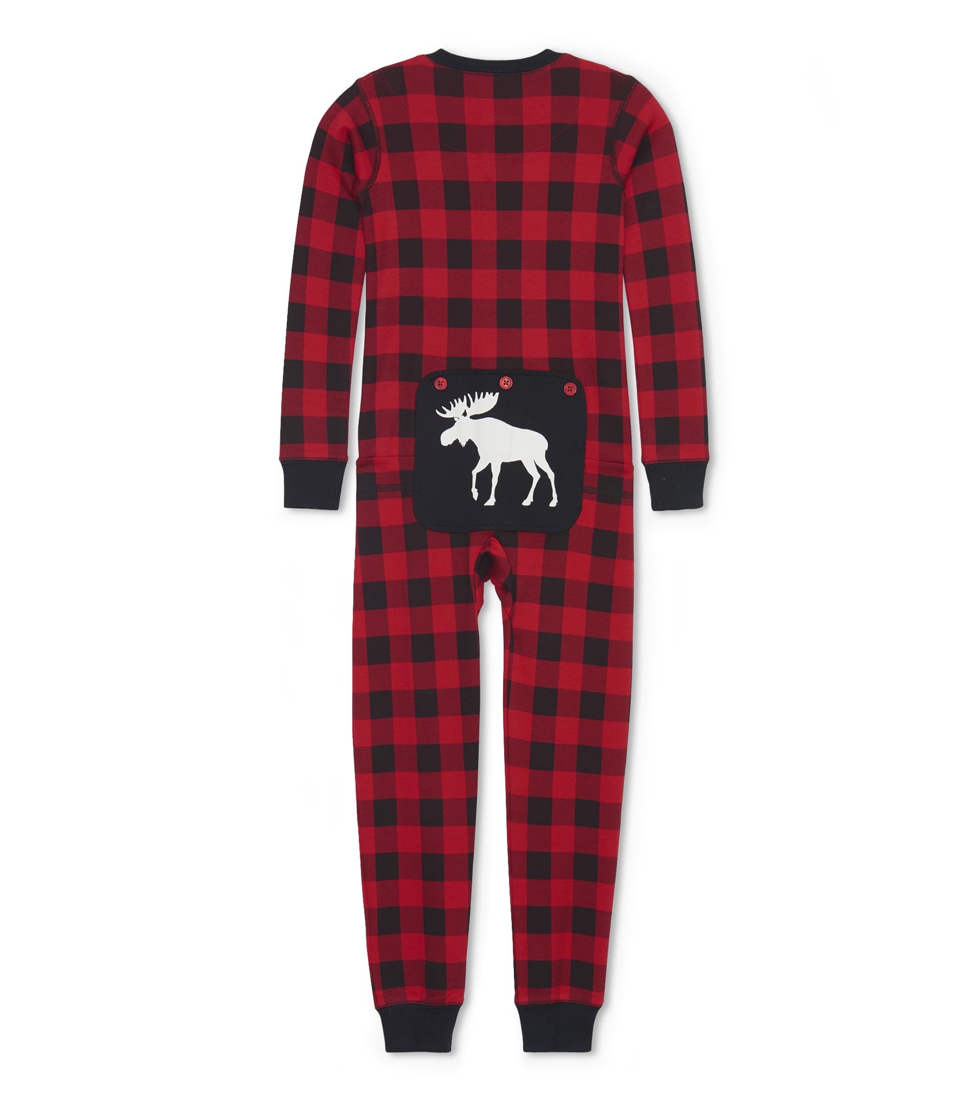 Hatley Unisex Union Suit Pajama Set, Buffalo Plaid, L
