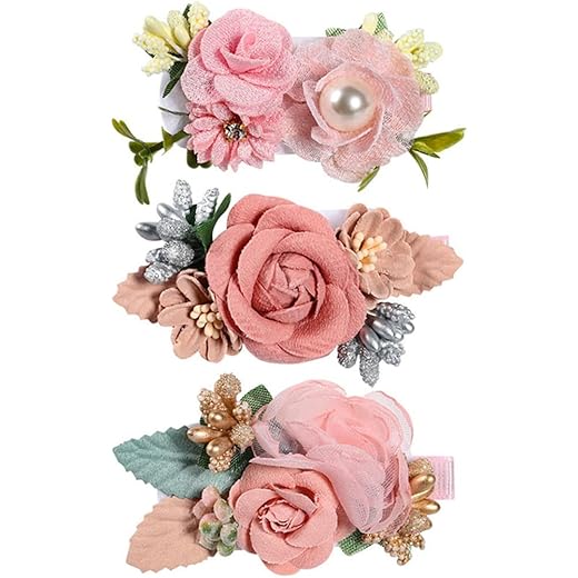 Handmade Floral Hair Clips for Girls