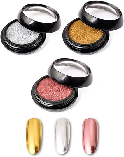 Amazon Co Jp ミラーネイル パウダー セットローズ ゴールド シルバー 3色 ラメ マニキュアオーロラクロムパウダークロウ レジン ホログラムカメレオンジェルネイル メタリックフラッシュ グリッター マーメイドスキンドネイルアートスパンコールダズリング 非固体