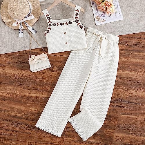 Camiseta regata sem mangas para meninas de 8 a 12 anos e meninas de 6 meses, Branco, 8 Anos