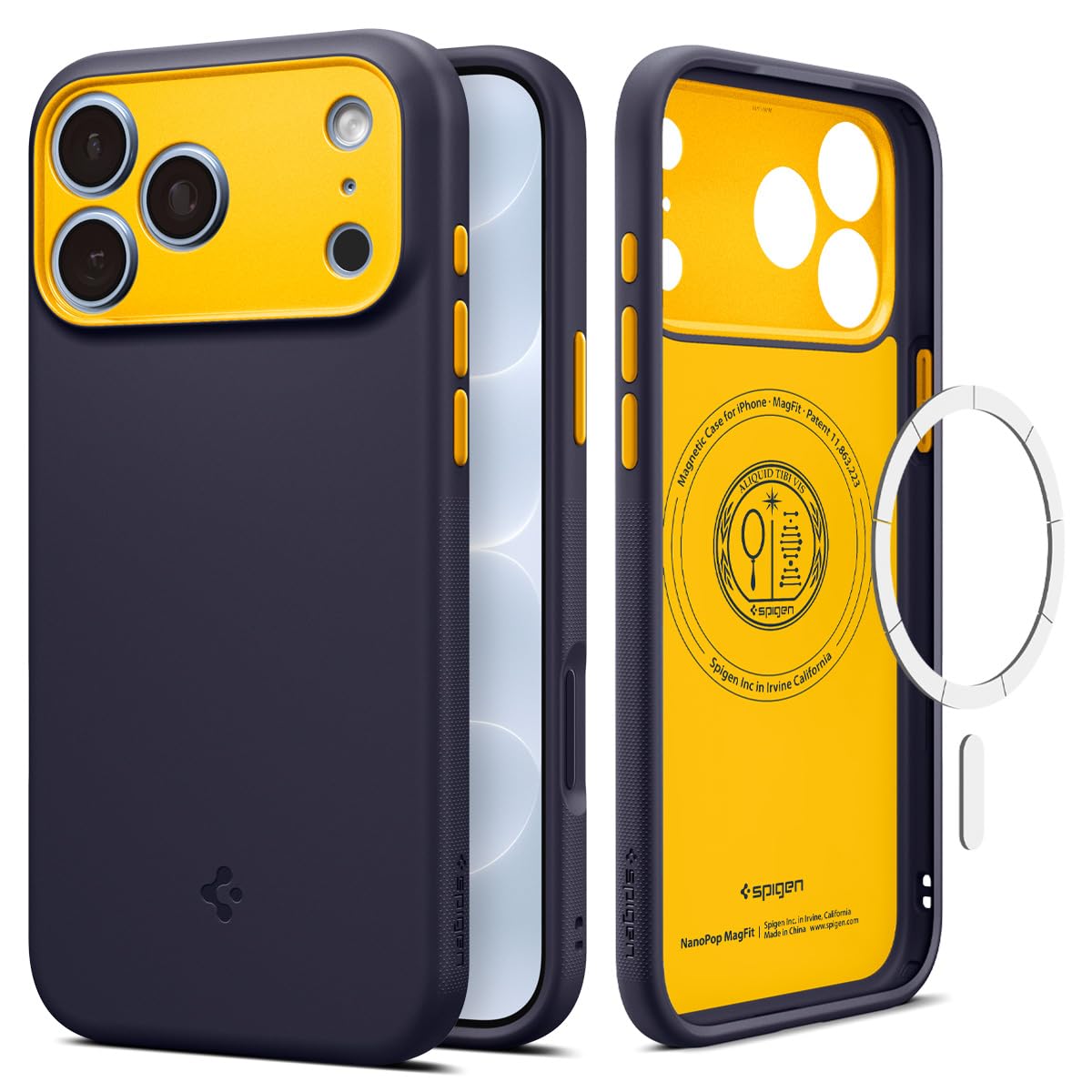 Spigen Nano Pop MagFit for iPhone 17/18 Pro Max Case, Blueberry Navy