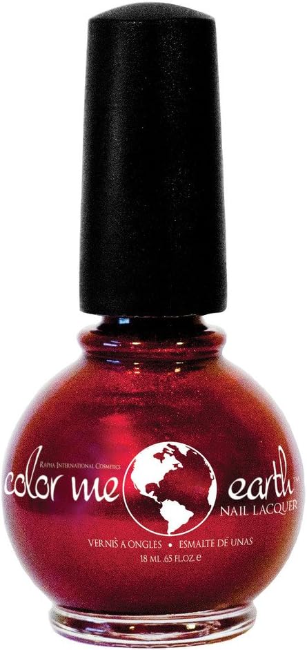 Color Me Earth Nail Polish-Pomegrante-Crimson Red Shimmer, 0.57 fl.oz