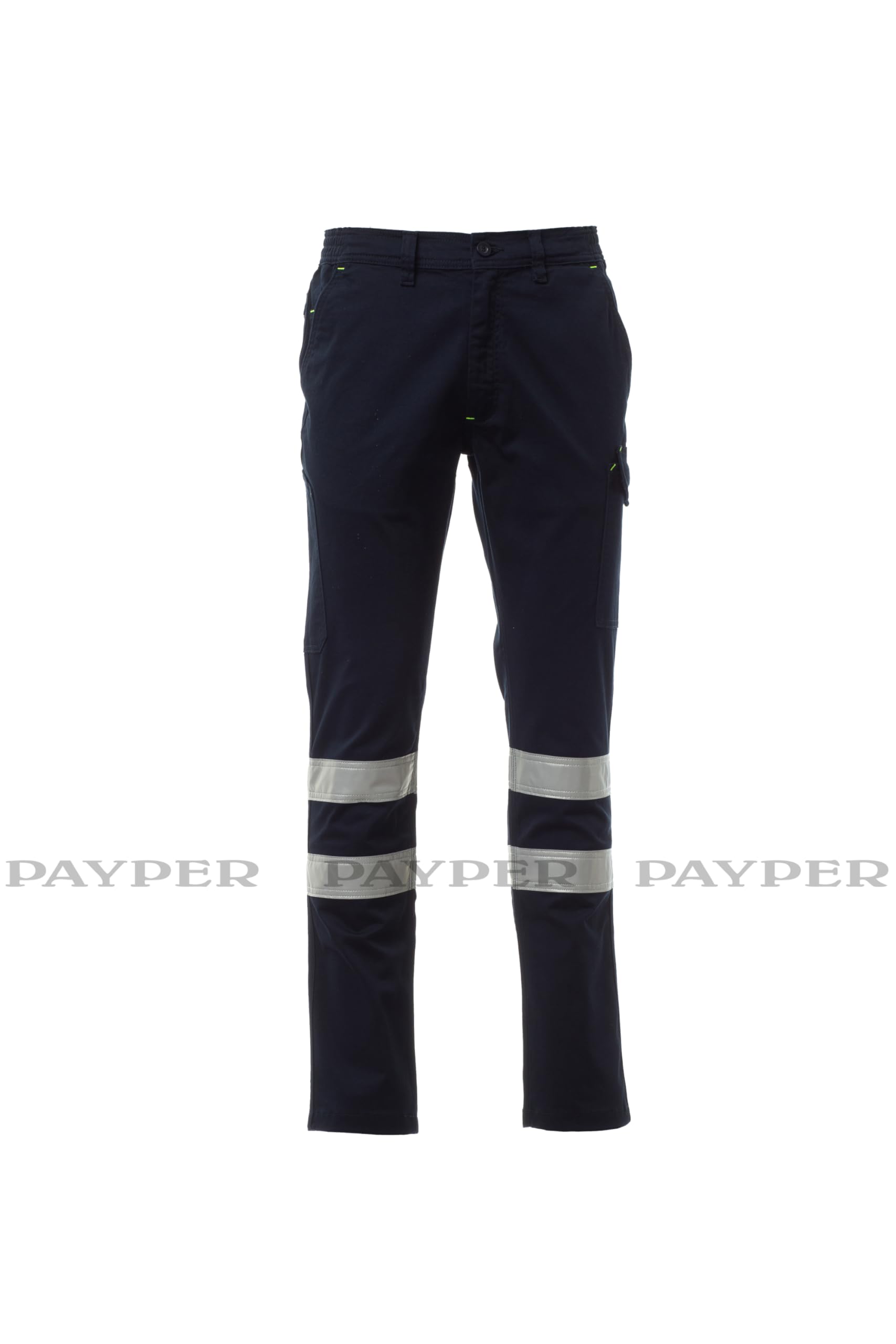 PAYPER Power Stretch Reflex Unisex Hose mit Reflexstreifen Marineblau Gr. L
