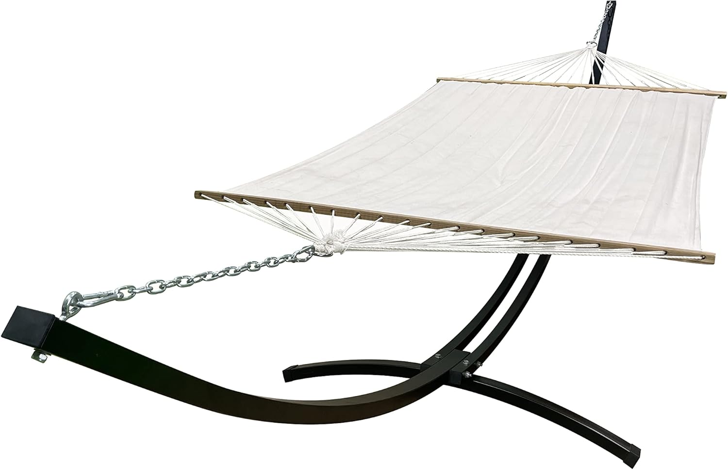 15 Ft Indoor/Outdoor Powder Coated Galvanized Steel Arc Hammock Stand. Strongest Supports Single/Double Hammock Bed.(Black)