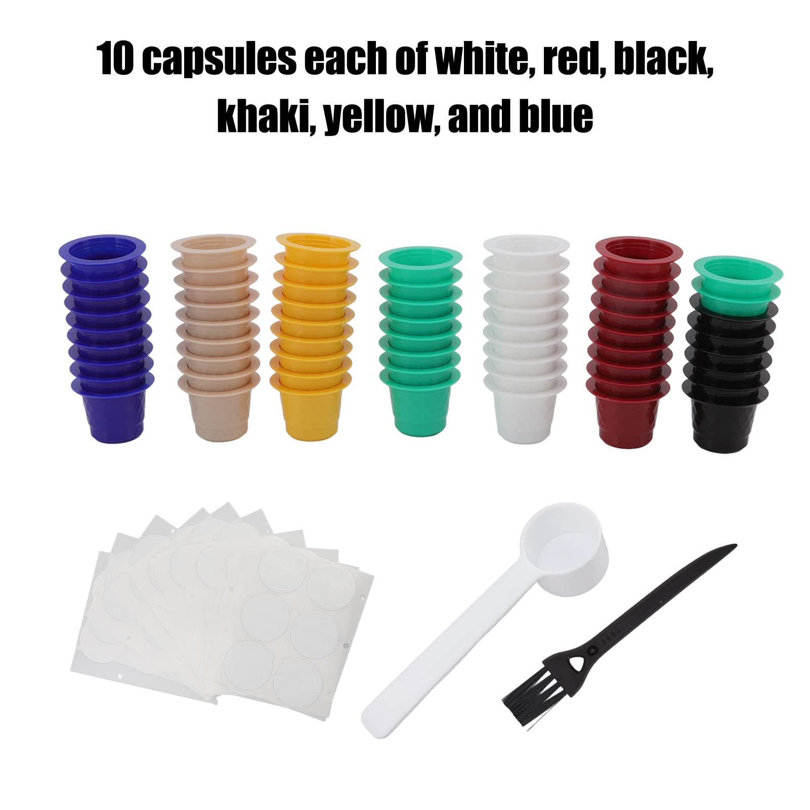 60 cápsulas reutilizables, taza de filtro de cápsulas de café recargables con cepillo y cuchara, cápsulas de café para café, leche, tienda de té