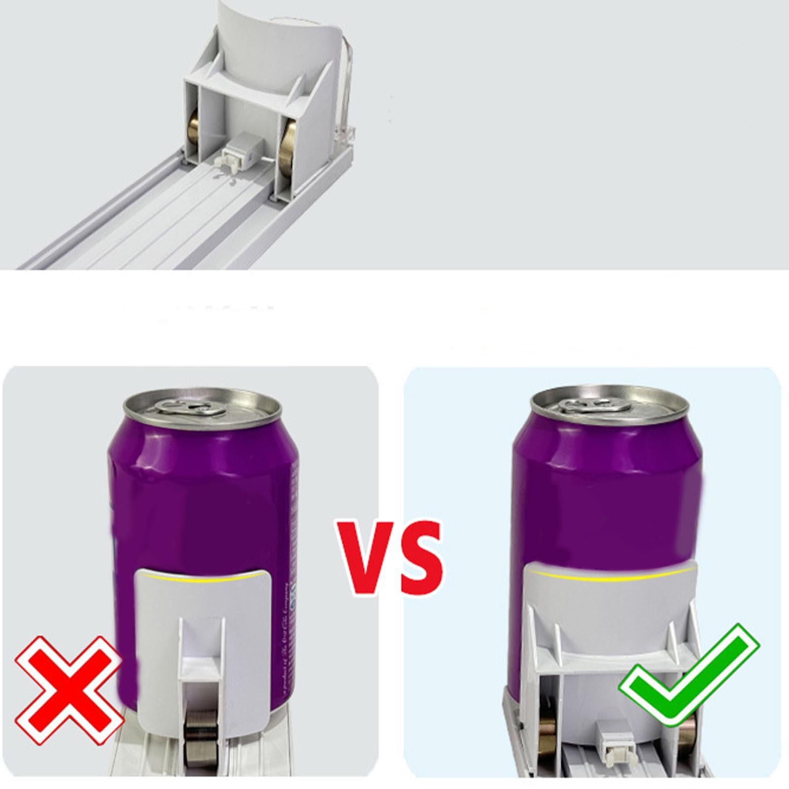 Dispensador de latas de soda, dispensador de latas de refrigerador | organizador de latas de refresco con 5, dispensador de refrescos, organizador de latas ajustable de 16.14 x 16.54 x 3.15