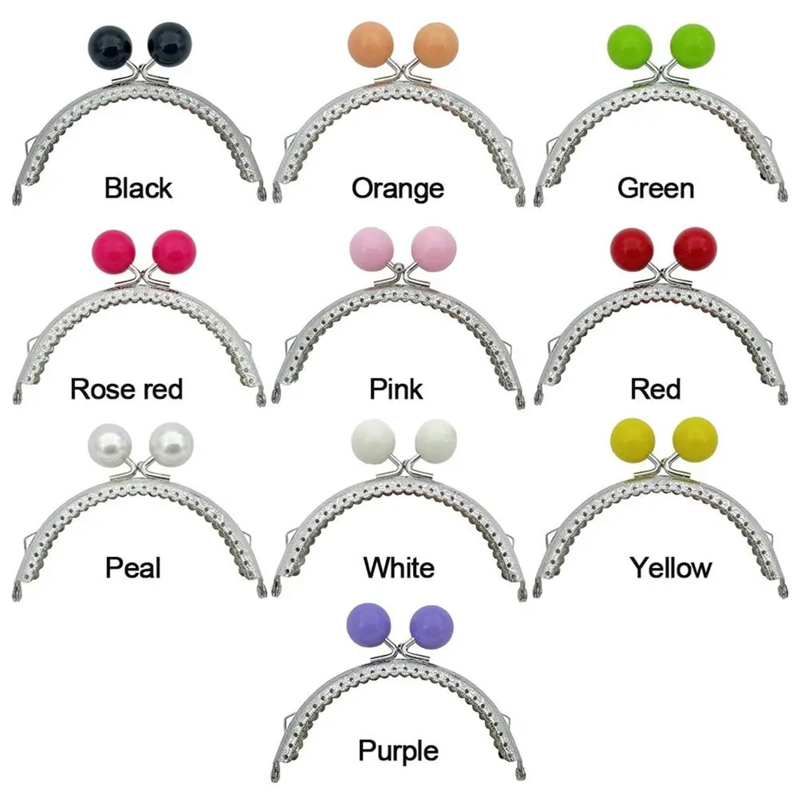 Metalowe stelaże do torebek, Metalowe ramki do torebek z zamkiem całusowym, wielokolorowe, 2 szt. Do majsterkowania(Rose Red)