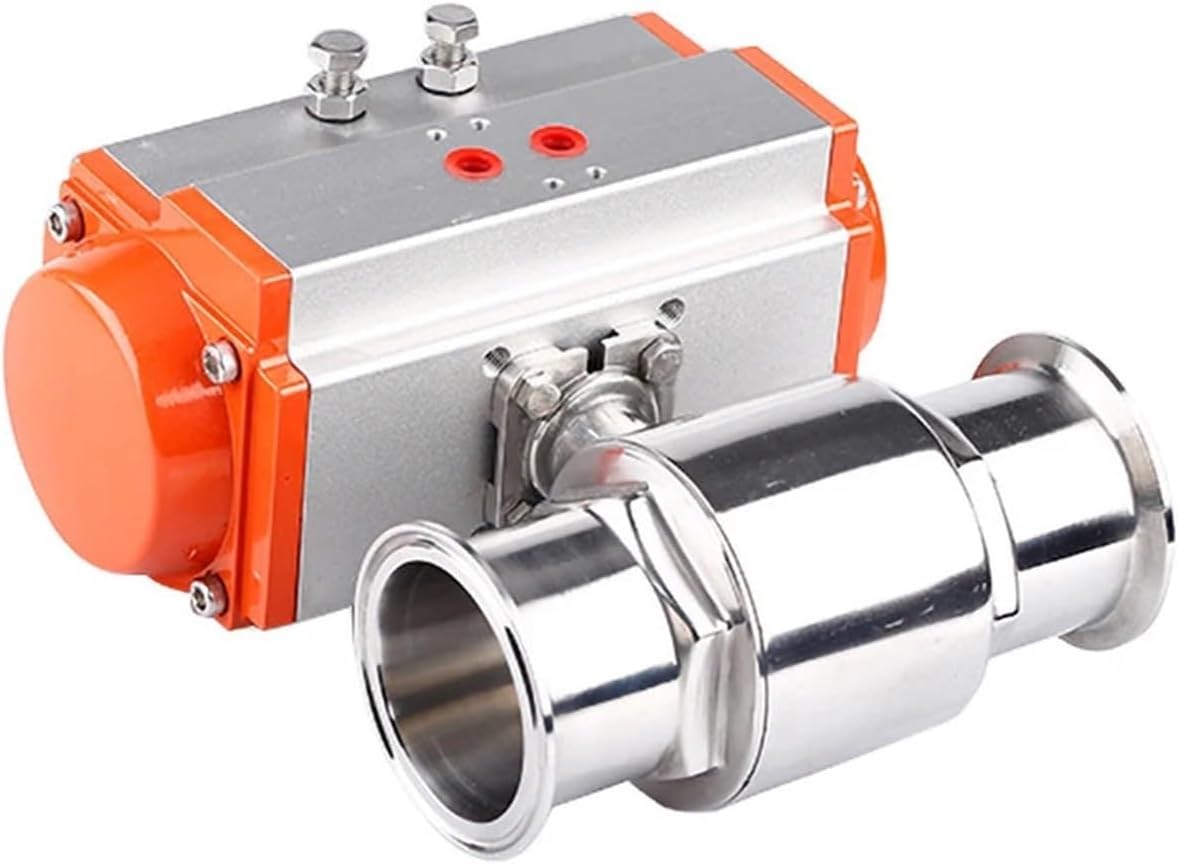 1PCS 102mm 304 stainless steel sanitary ball valve cartridge type quick-install ball valve with double-acting cylinder