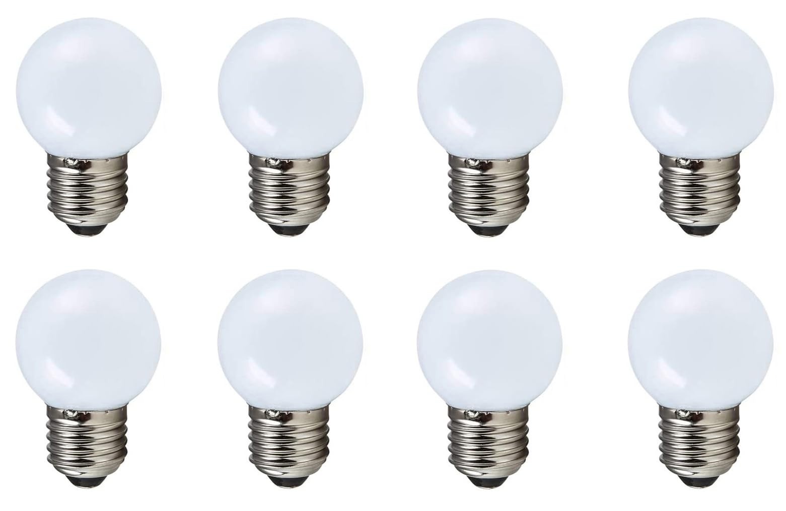 Aiwerttes 8-Pack E27 LED Light Bulb Edison Screw Bulb,Colored Bulb 2W(20W) G45 LED Golf Ball Bulb,AC220-240V,200 Lumen,Not-Dimmable,Warm White