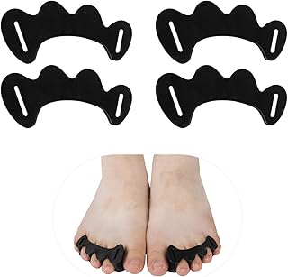 2 Pairs Adjustable Toe Spacers, Silicone Toe Spacers Toe Straighteners Toe Spacer for Hammer Toes Toe Separators for Women Men(Black M)