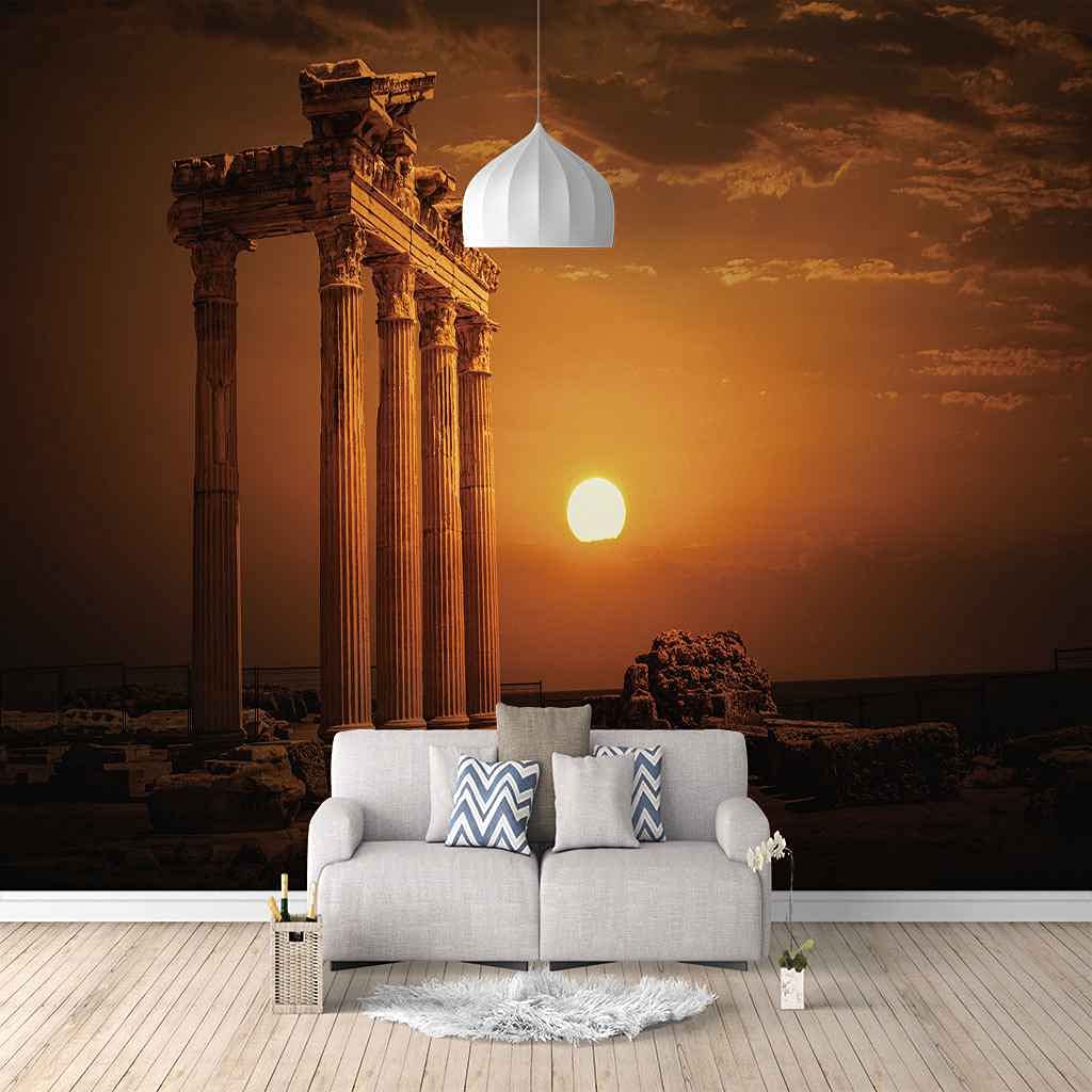 Papier peint panoramique coucher du soleil pour salon | Toile 200x140 cm