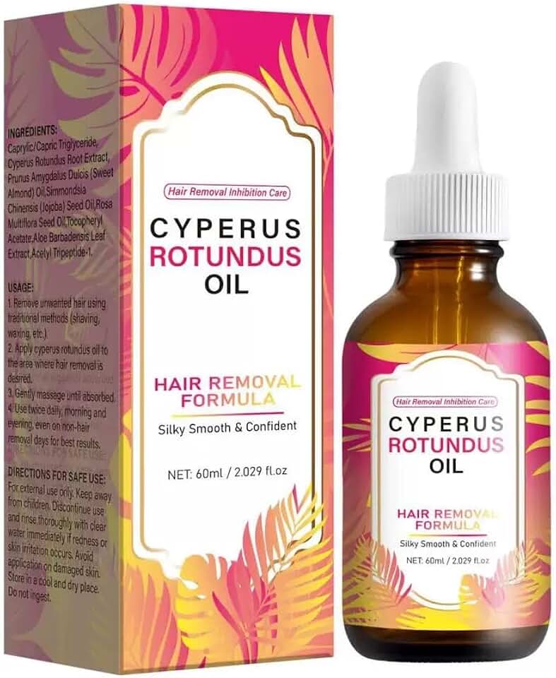Cyperus Rotundus Oil, Natural Cyperus Rotundus Oil For Hair Removal, New upgrade Reduces Unwanted Hair Growth, Hair Removal &amp; Smooth Skin, Suitable For All Skin Types - 60ml/2.02 Fl Oz -new