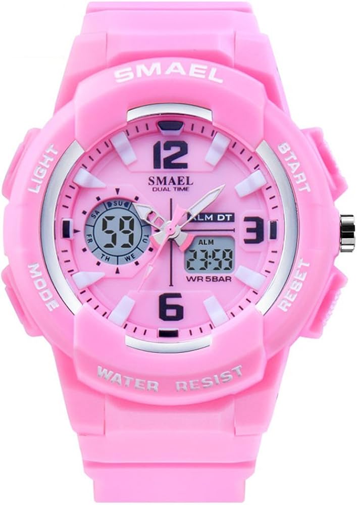 Miniatura 1 de SMAEL - Reloj de pulsera deportivo para mujer con mecanismo de cuarzo de movimiento doble y pantalla analógica digital