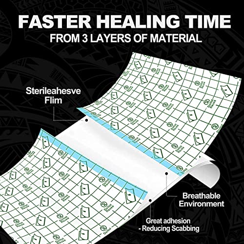 Image of Tattoo Aftercare Bandage Roll, with Sliding Cutter 10 Inch x 2.2 Yards | Transparent Protective Film, Waterproof, Breathable, Stretchable Wrap, Tattoo Protection, 10 x 79 Inch