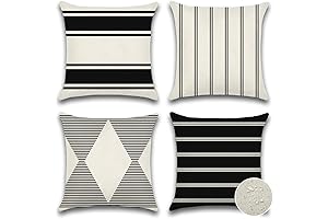 OTOSTAR 4-Pack Outdoor Throw Pillow Covers, Waterproof, 18x18 Inch