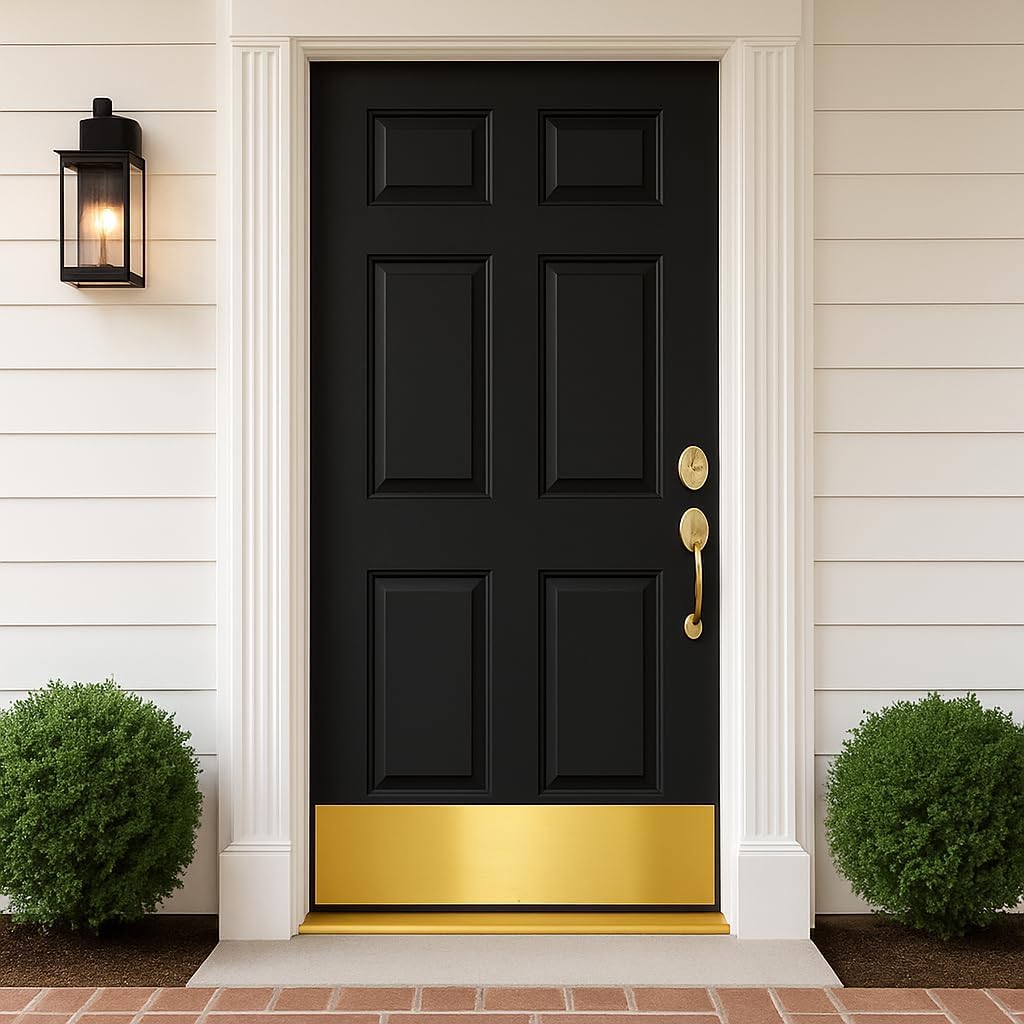 KOSHKA 2pc. Door Kick Plate Peel and Stick (6"x 34", Brushed Brass Finish)