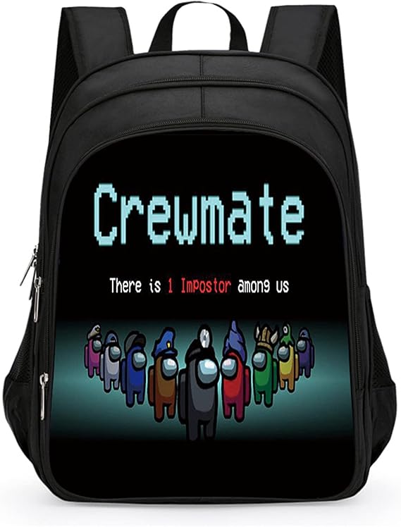 JNSS Children's School Bag Among Us Game Fans Waterproof Backpack Large