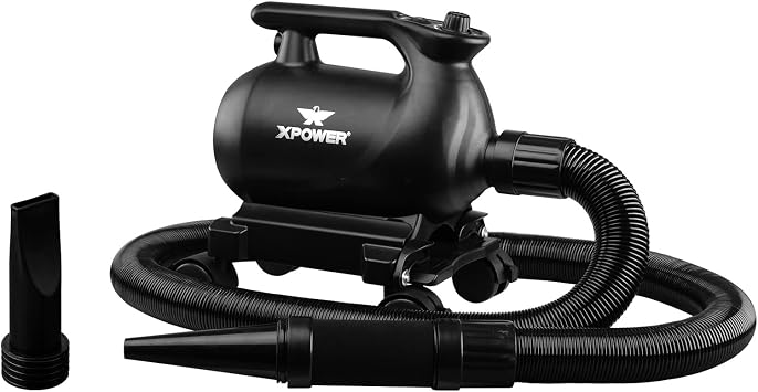 XPOWER A-12 Professional Car Dryer Blower with 2 Heat Settings and Mobile Dock with Caster Wheels A-12