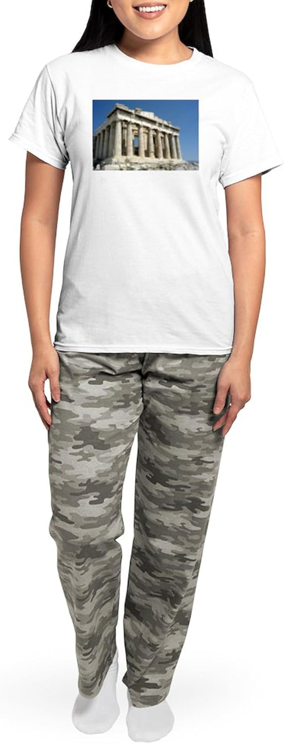 CafePress Parthenon Women's Light Pajamas Women's Novelty Cotton Pajama Set, Comfortable PJ Sleepwear