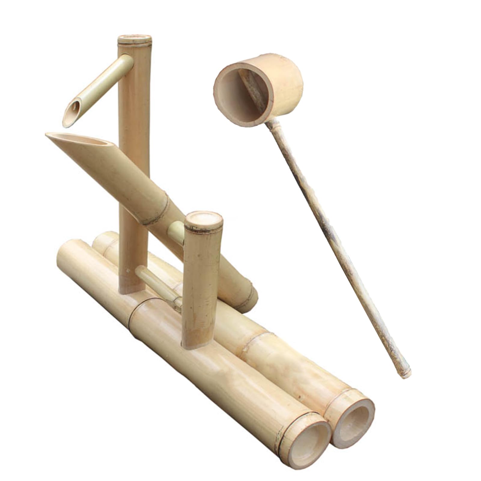JTWWDM Soft Rhythm Bamboo Water Fountain, Traditional Zen Garden Water Feature, Small Natural Waterfall Ornament Decor for Patio & Indoor Outdoor Backyard
