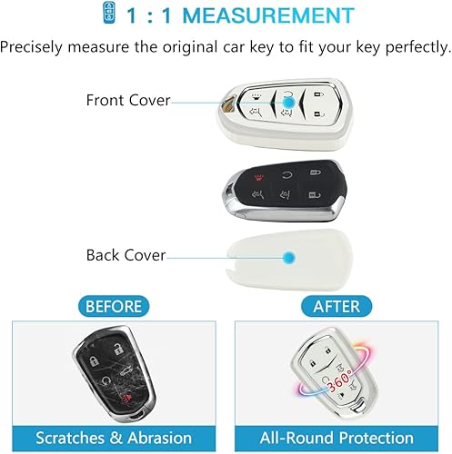 Miniatura 6 de 1797 Funda para llavero para Cadillac Escalade 2015 - 2020, accesorios para automóvil con control remoto, funda protectora de 6 botones, color