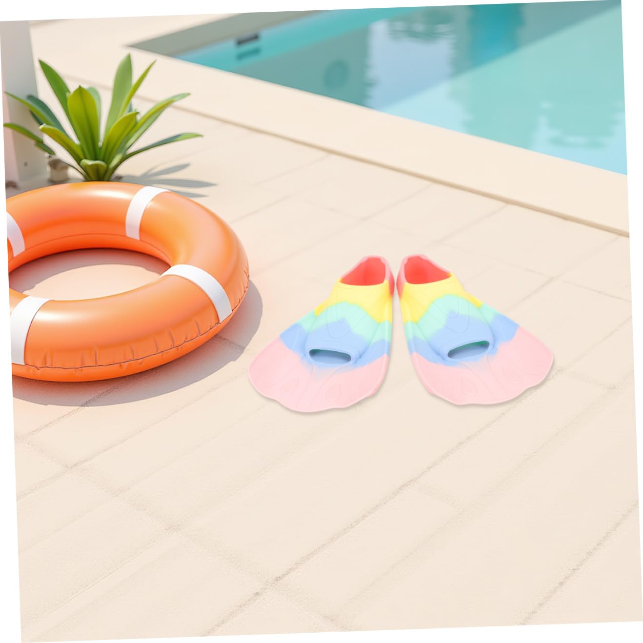 Aletas de Natación Flexibles de para Aletas Cortas Portátiles para Entrenamiento de Buceo y Natación Diseño Ergonómico Forma de Abanico Material y Cómodo