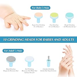 Baby Nail Trimmer File with Light Safe Electric Nail Clippers Kit for Newborn Infant Toddler Kids Toes and Fingernails Care, Polish and Trim Battery Operated (AA)