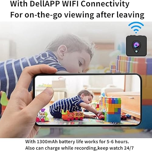Miniatura 4 de Mini cámara de seguridad WiFi 1080P, alertas de detección de movimiento AI, visión nocturna automática, cámara de vigilancia de grabación en tiempo