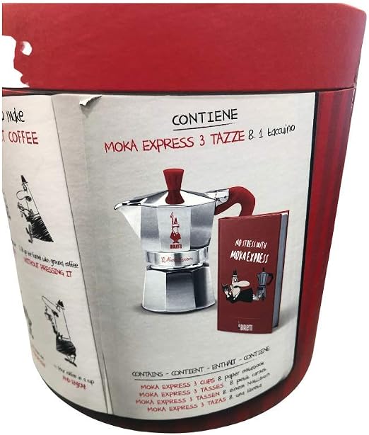Amazon.com: Bialetti Moka Express Lovers - Caja de regalo, 3 tazas, color  rojo