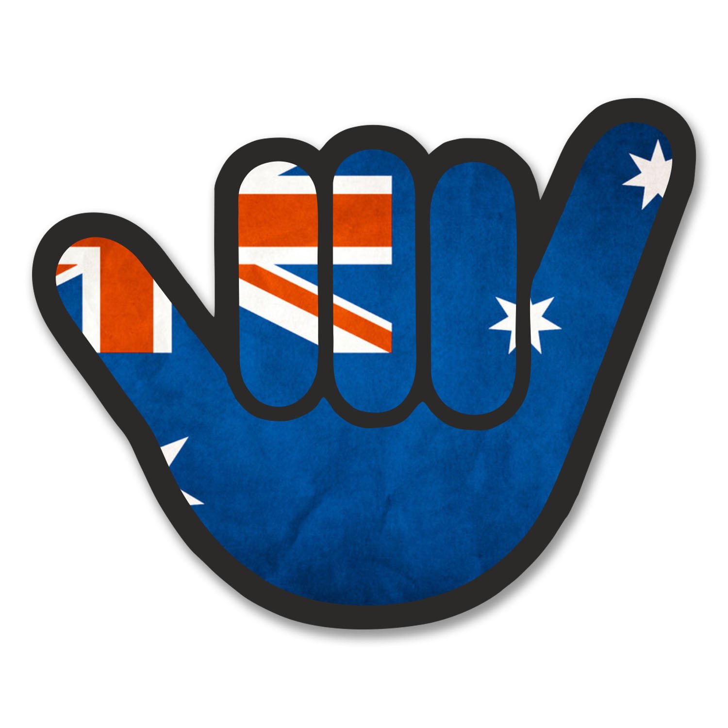 2 x 10cm Australian Flag Shocker Hand Vinyl Sticker Decal Laptop Australia #6194 (10cm Wide x 8cm Tall)