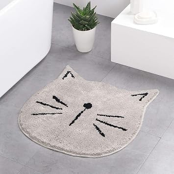 HelloTree Bath Mat Bathroom Rug,Cute Cat Bathrug Non-Slip Soft Bathrug Shower Washable Absorbent ...