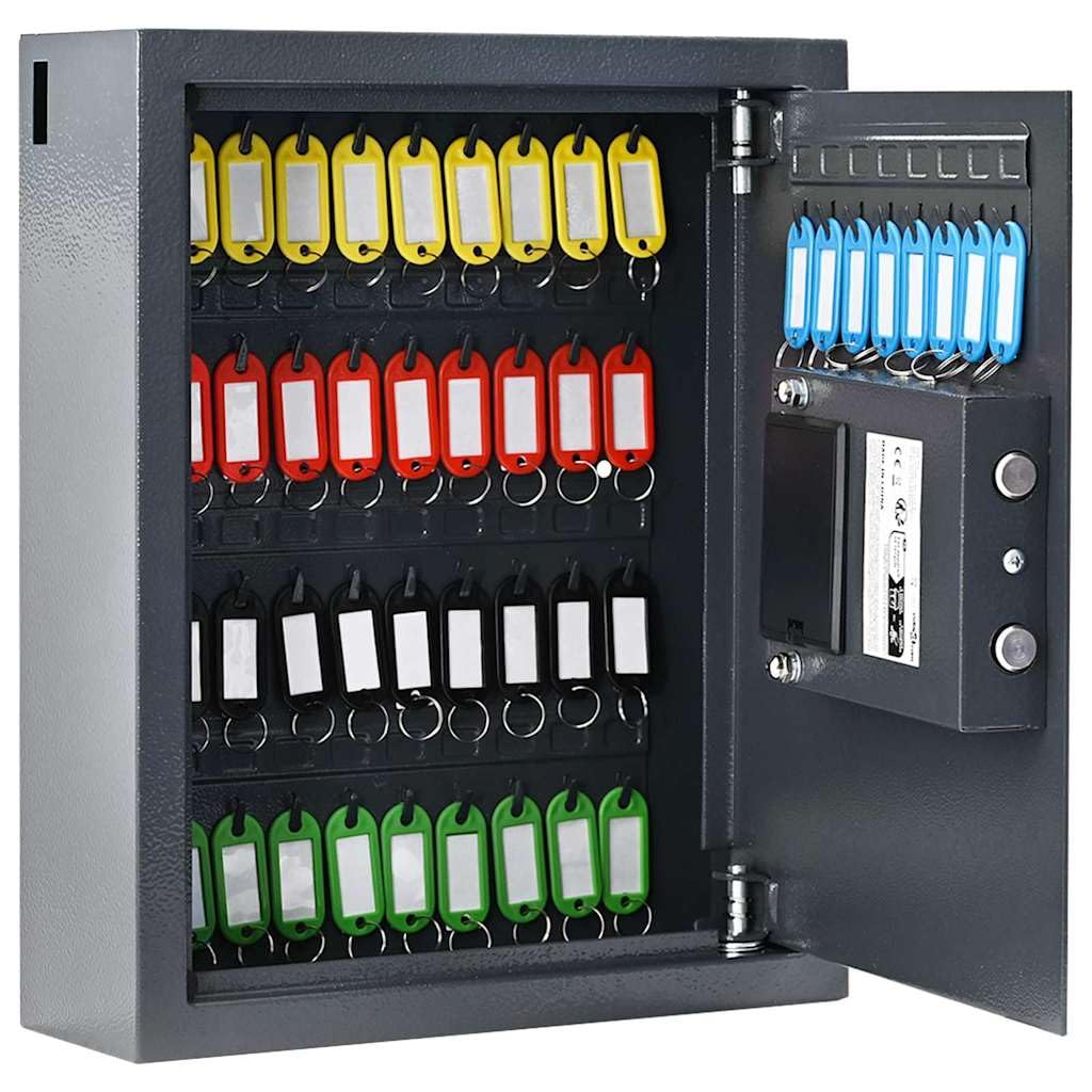 Cassaforte digitale grigio scuro con serratura elettronica, 30 x 10 x 36,5 cm, in acciaio opaco, per documenti, mobili, chiavi e armadietti di sicurezza in ufficio o a casa