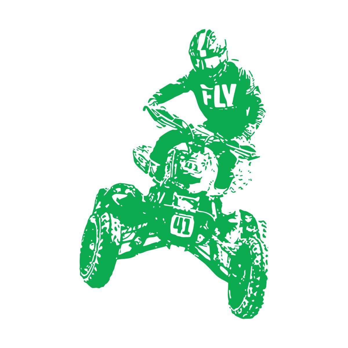 Extreme Quad Bike ATV Rider Motorcycle Wall Sticker Playroom Off Road 4 Wheeler Offroad Motorbike Wall Decal Man Large - 57x89cm