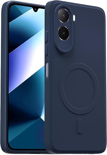 NUBRIX Back Cover for Poco C85x 5G Soft Matte Silicone Mag-Safe Design (Mag-Safe Not Support) Camera Protection | Slim Fit...