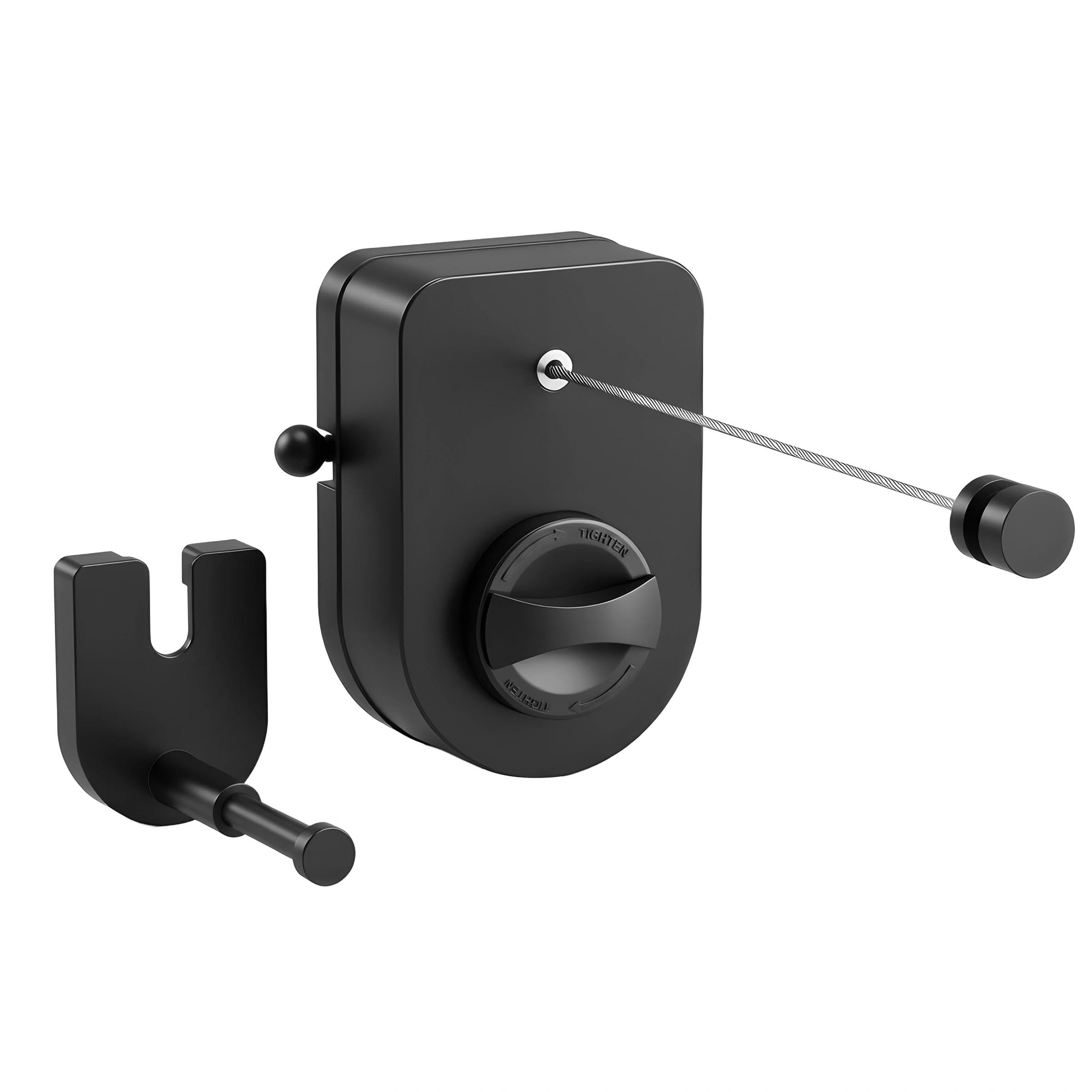 42m Retractable Wall-Mounted Clothesline, Non-Sag, Black