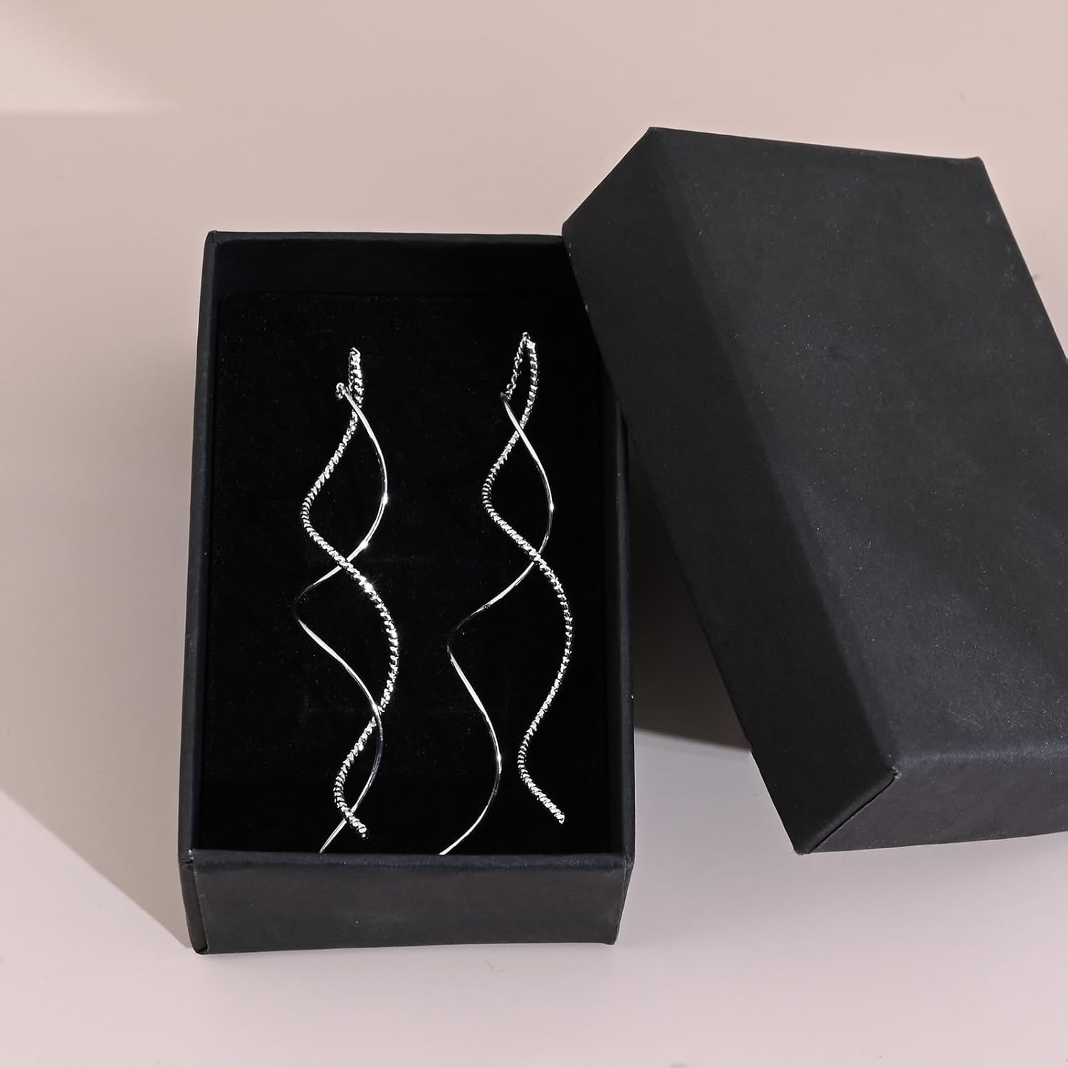 Spiral Threader Earrings Silver Gold and Rose gold Pull Through Dangle Drop Earrings for Women Handmade Minimalist Earrings - Image 7