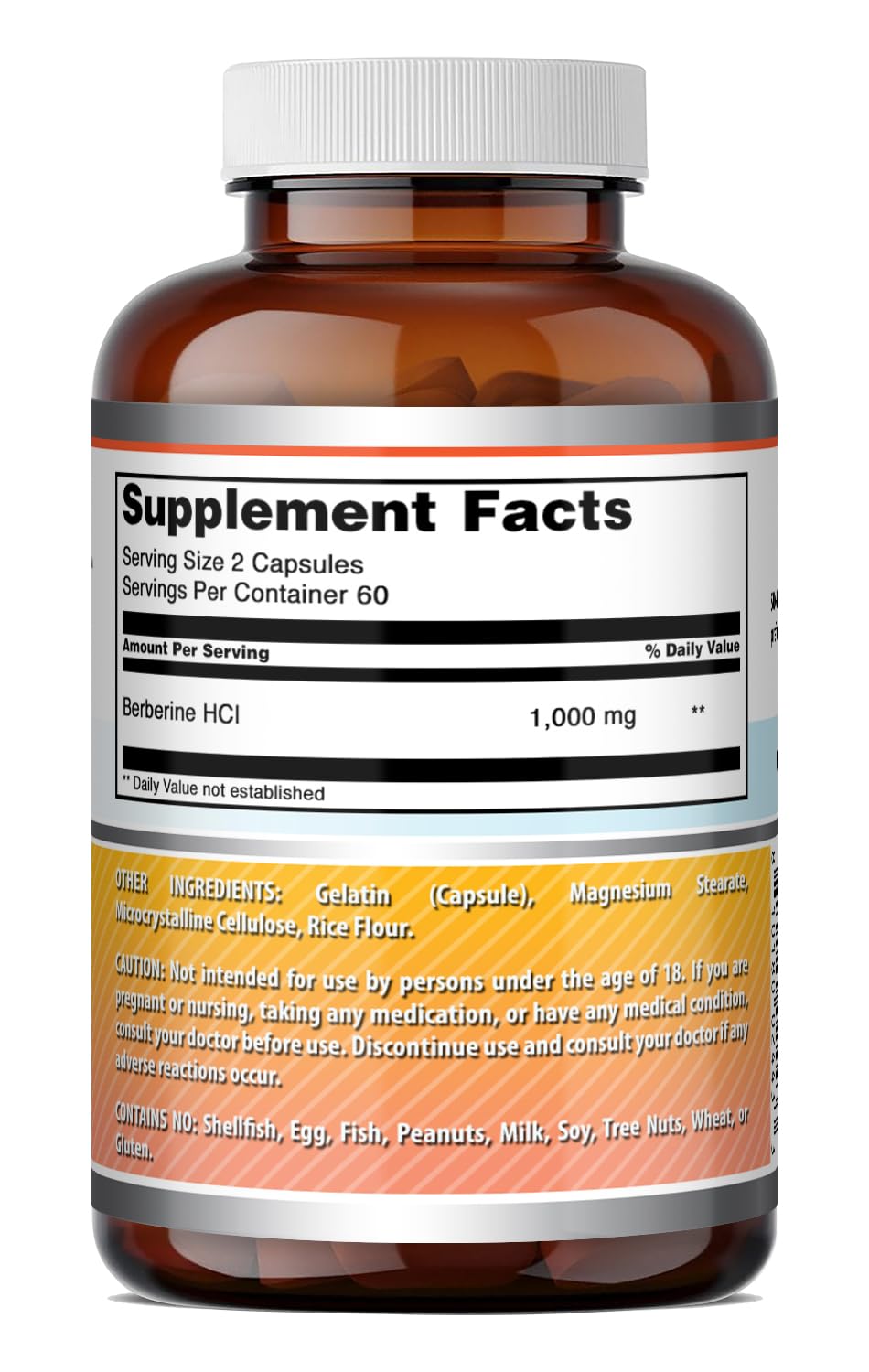 Amazing Formulas Berberine 1000mg Per Serving 120 Capsules Supplement | Gluten Free | Made in USA — Amazon image 5