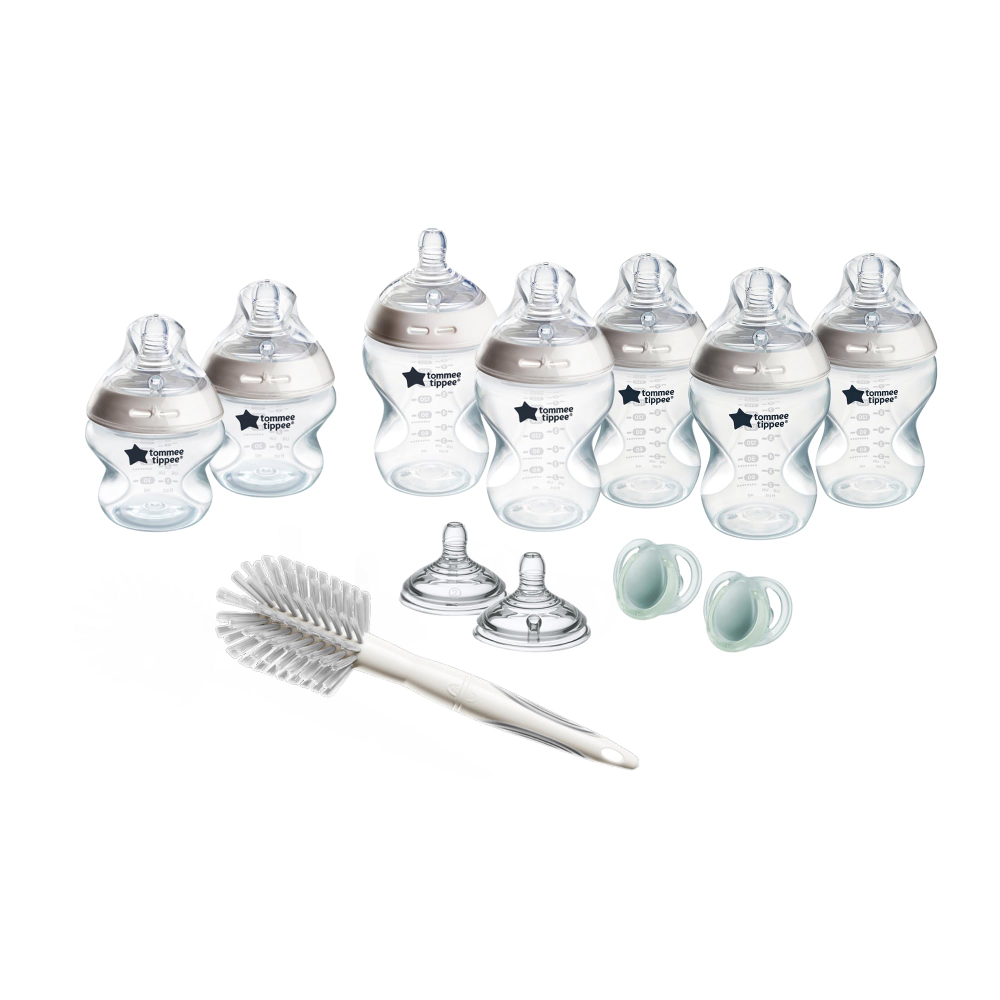 Tommee TippeeNatural Start Newborn Starter Set, 260 ml and 150ml Anti-Colic Baby Bottles, Medium-Flow, Breast-Like Teats for a Natural Latch, Self-Sterilising, Large