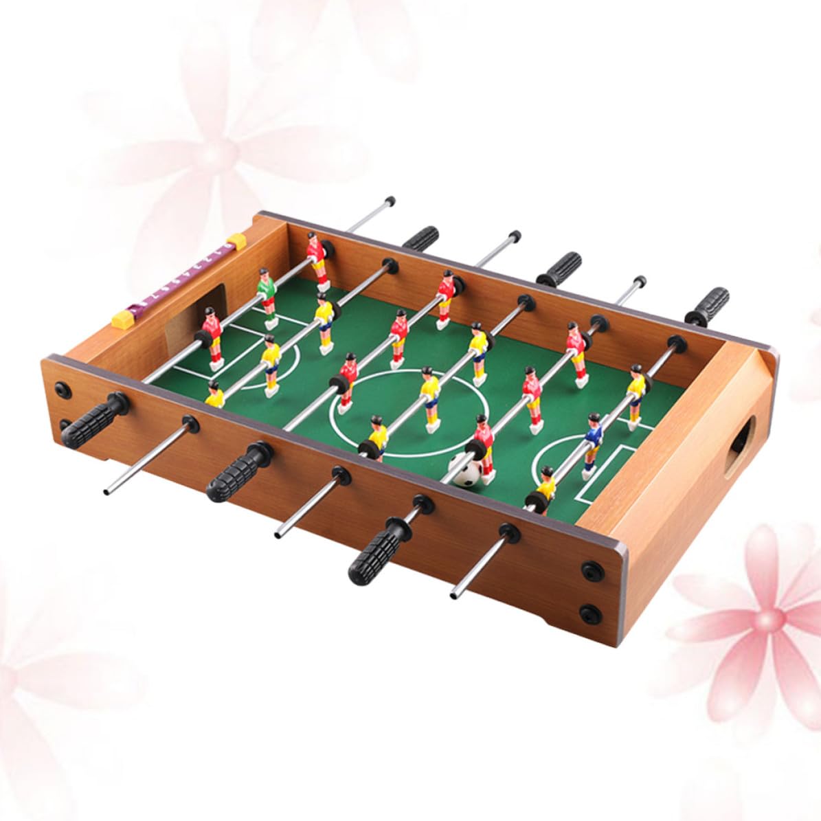 Mini Calcio Balilla da Tavolo in Mdf Sei Aste e Striscia Punteggio, Gioco da Tavolo Portatile e Adulti, per Serate in Famiglia