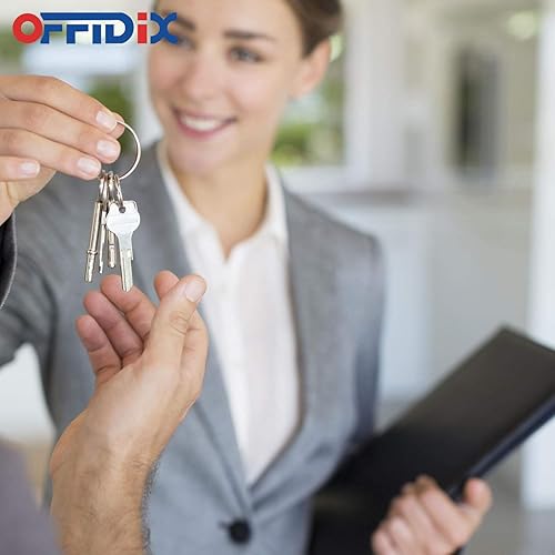 Miniatura 2 de OFFIDIX Estuche grande con cremallera, gabinete portátil de cuero para llaves, 40 ganchos para llaves, organizador de llaves para gerente y