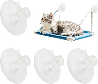4 PCS 3.35 Inch Cat Window Perch Suction Cup Replacement | Powerful Clear PVC, For Hammocks, For Window Seats & Perches
