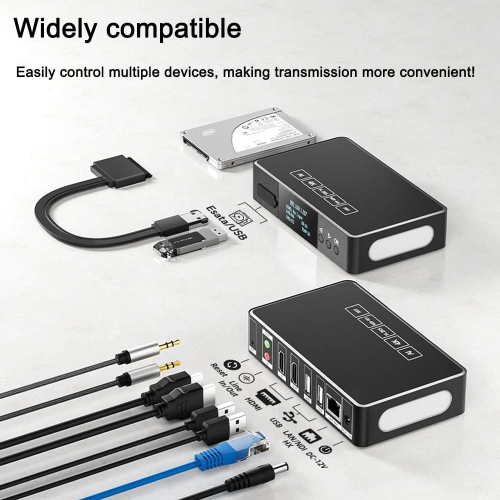 LinkPi ENC1V3P 4K HDMI NDI Codificador con compresión Tally, H.265 integrada y soporte multiprotocolo para transmisión en vivo profesional y uso en estudio (con WIFI6+ DIN + Hot Shot)