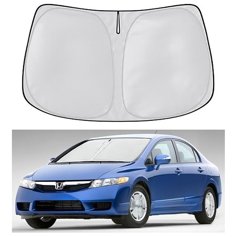 Protetor solar dobrável para para-brisa Honda Civic 2006 a 2011 Lezcoan