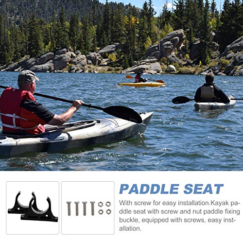 BESPORTBLE 1 par Titular da Pá Do Caiaque Remo Do Barco de Plástico Fivela Fixa Com Parafusos (Preto
