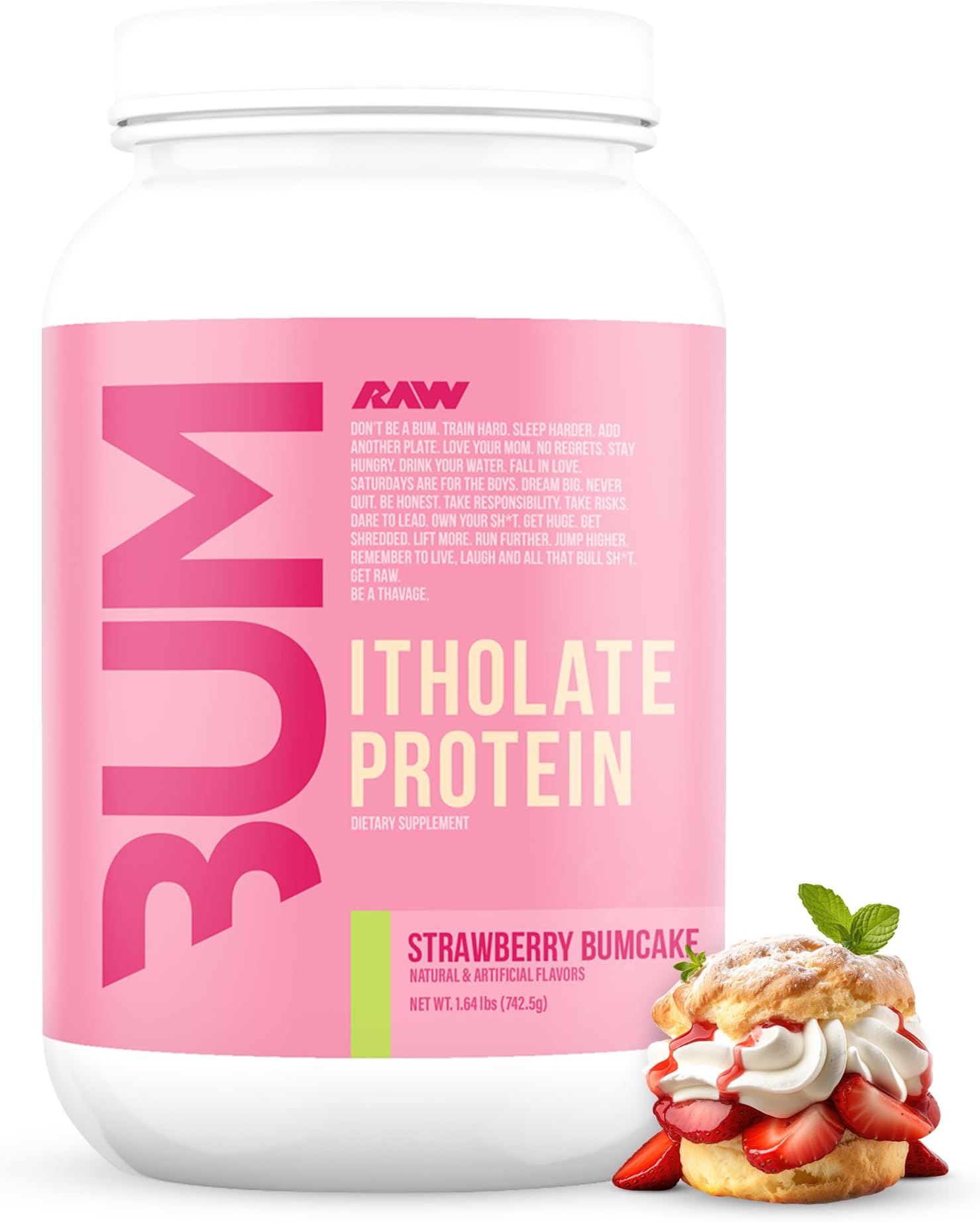 RAWNutrition CBUM Itholate Protein, Strawberry Bumcake - 742g